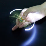 金屬指尖陀螺減壓筆 旋轉發光圓珠筆 創意LED燈手指陀螺筆